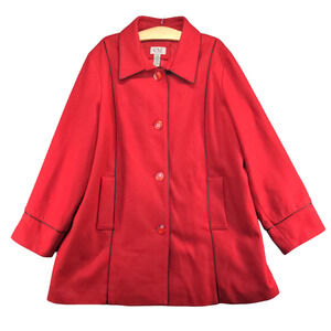 CXT Classics Women's Wool Blend Jacket Red Size 22W Polyester Lining